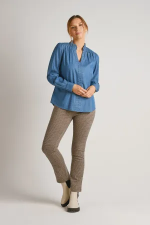 Peasant Blouse - Blue Wash