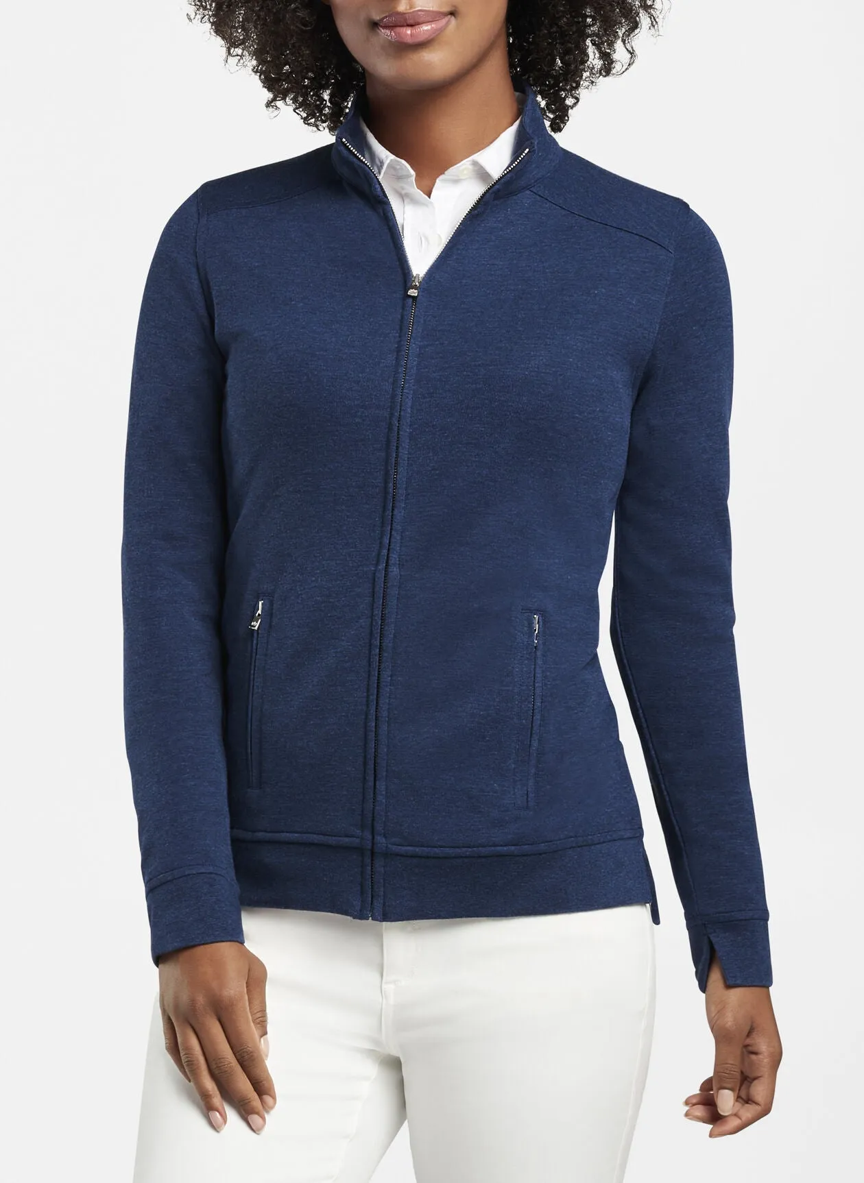 Peter Millar Women's Crown Interlock Full-Zip, Navy