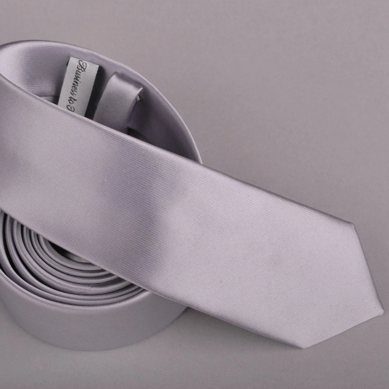 Pure Solid Grey Super Skinny Tie