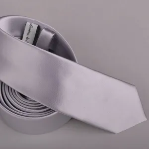 Pure Solid Grey Super Skinny Tie