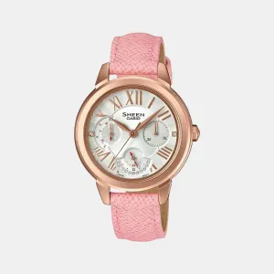 Sheen Women's Chronograph Leather Watch SX207 - SHE-3059PGL-7AUDR