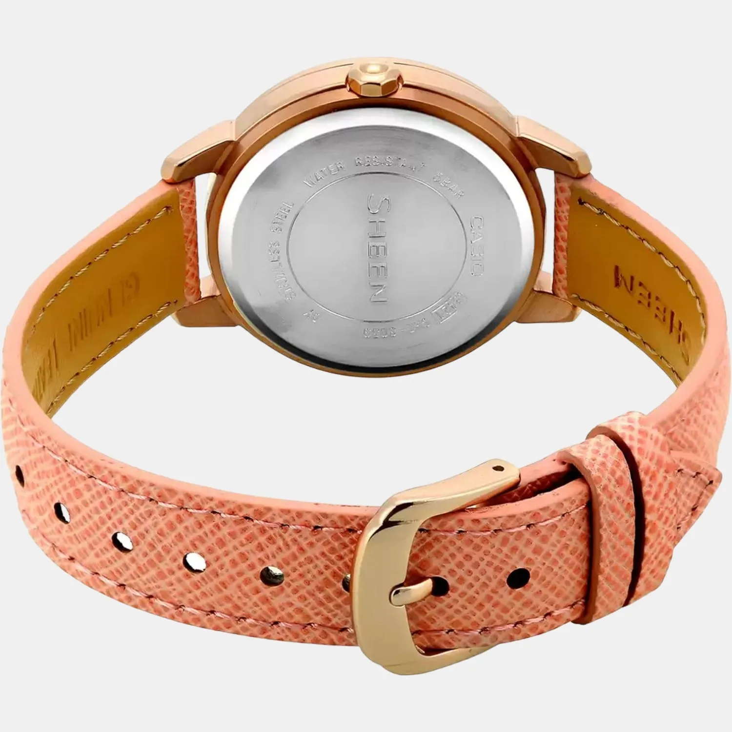 Sheen Women's Chronograph Leather Watch SX207 - SHE-3059PGL-7AUDR