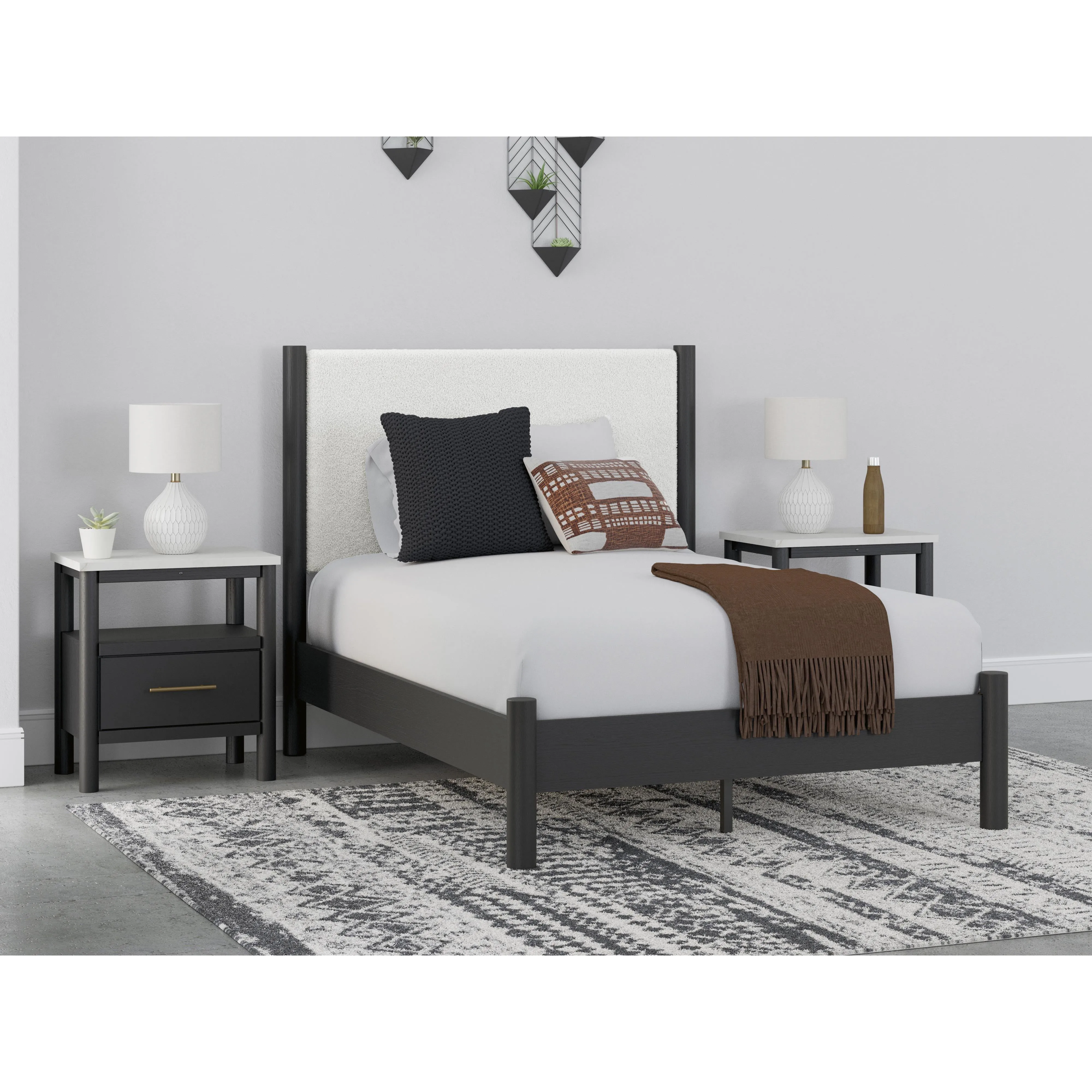 Signature Design by Ashley Cadmori Full Upholstered Panel Bed B2616-87/B2616-84/B100-12