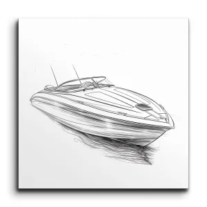Speedboat Elegance: Modern Minimalist Art