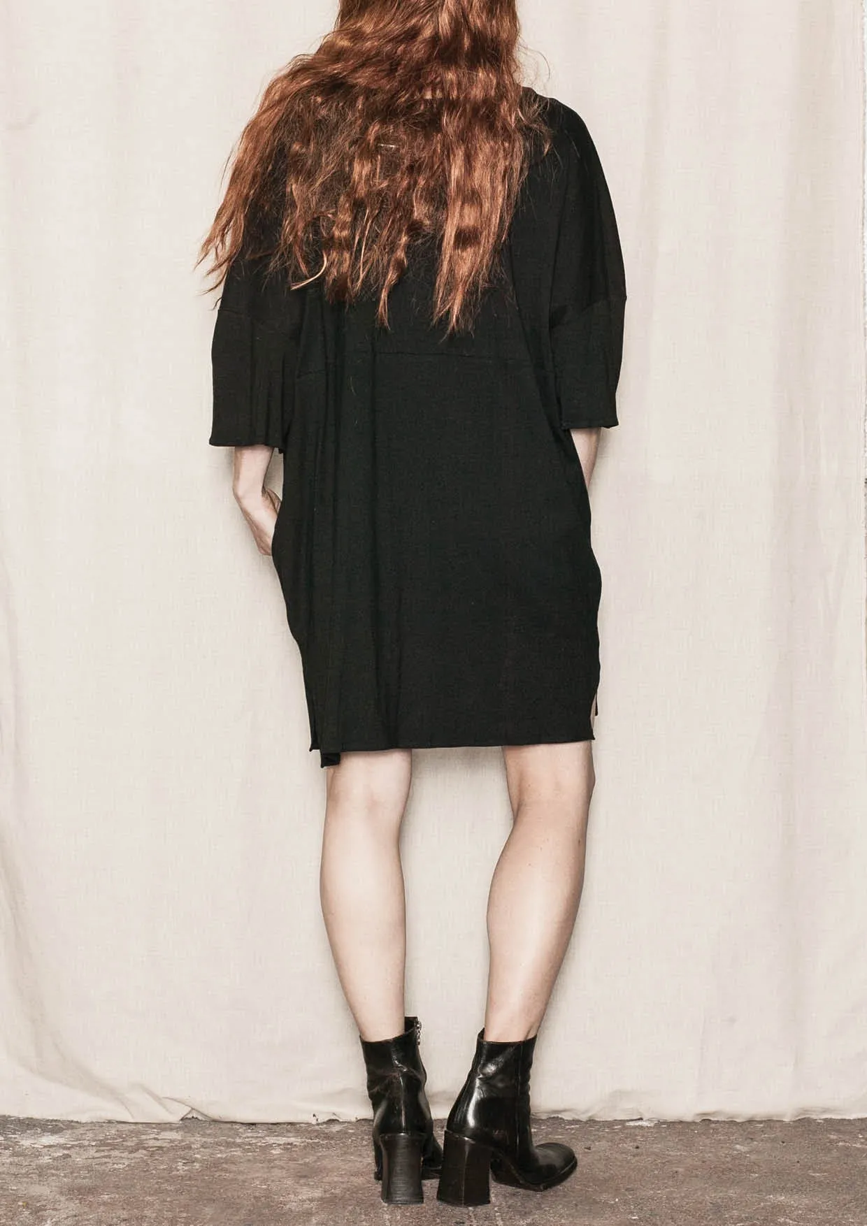 SPORTIVE "T-SHIRT" DRESS - COTTON JERSEY black