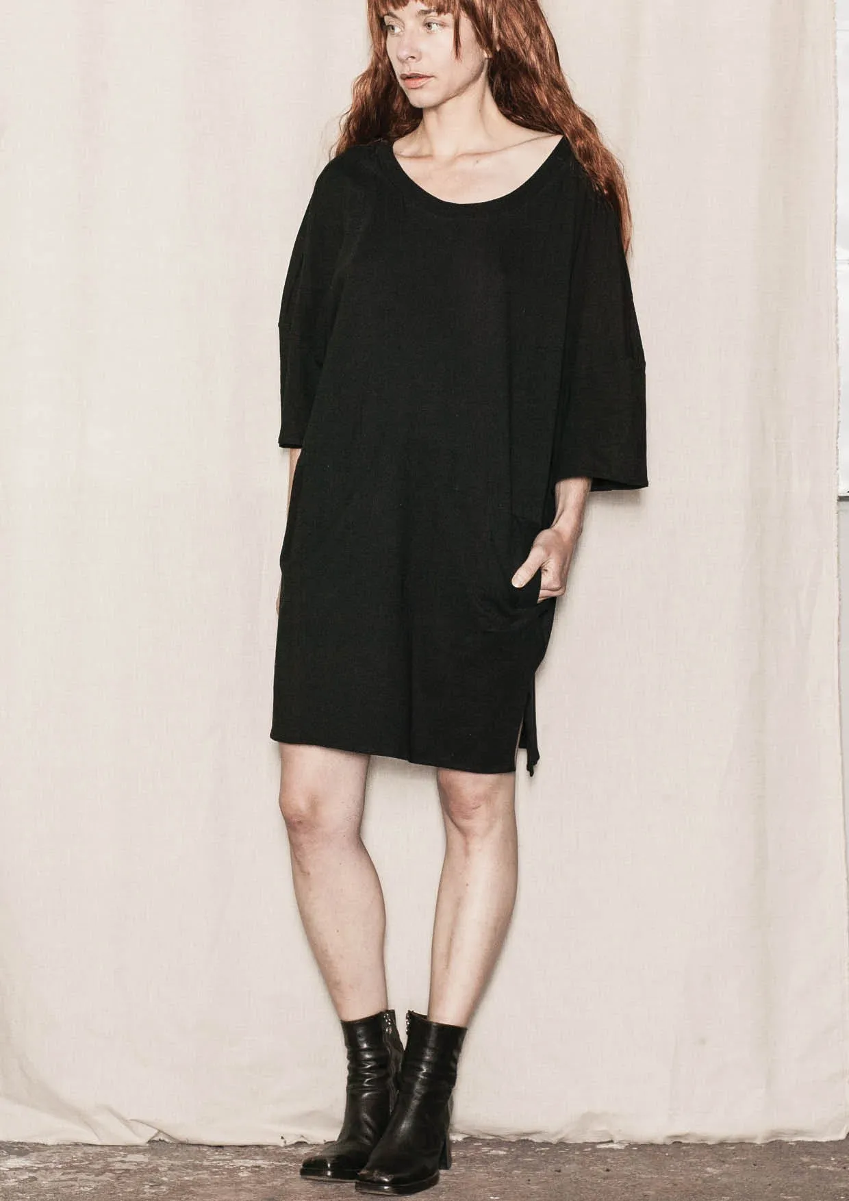 SPORTIVE "T-SHIRT" DRESS - COTTON JERSEY black