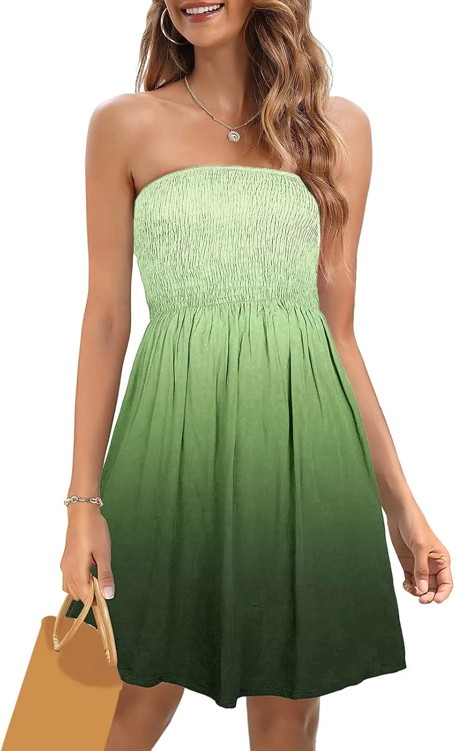 Suitable Dress for Beach Boho Strapless Cover Ups Off Shoulder Floral Sundresses 20s Flapper Dress for