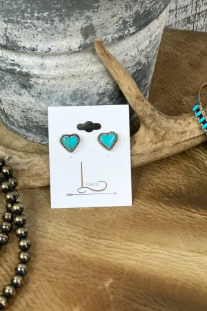 Turquoise Heart Studs