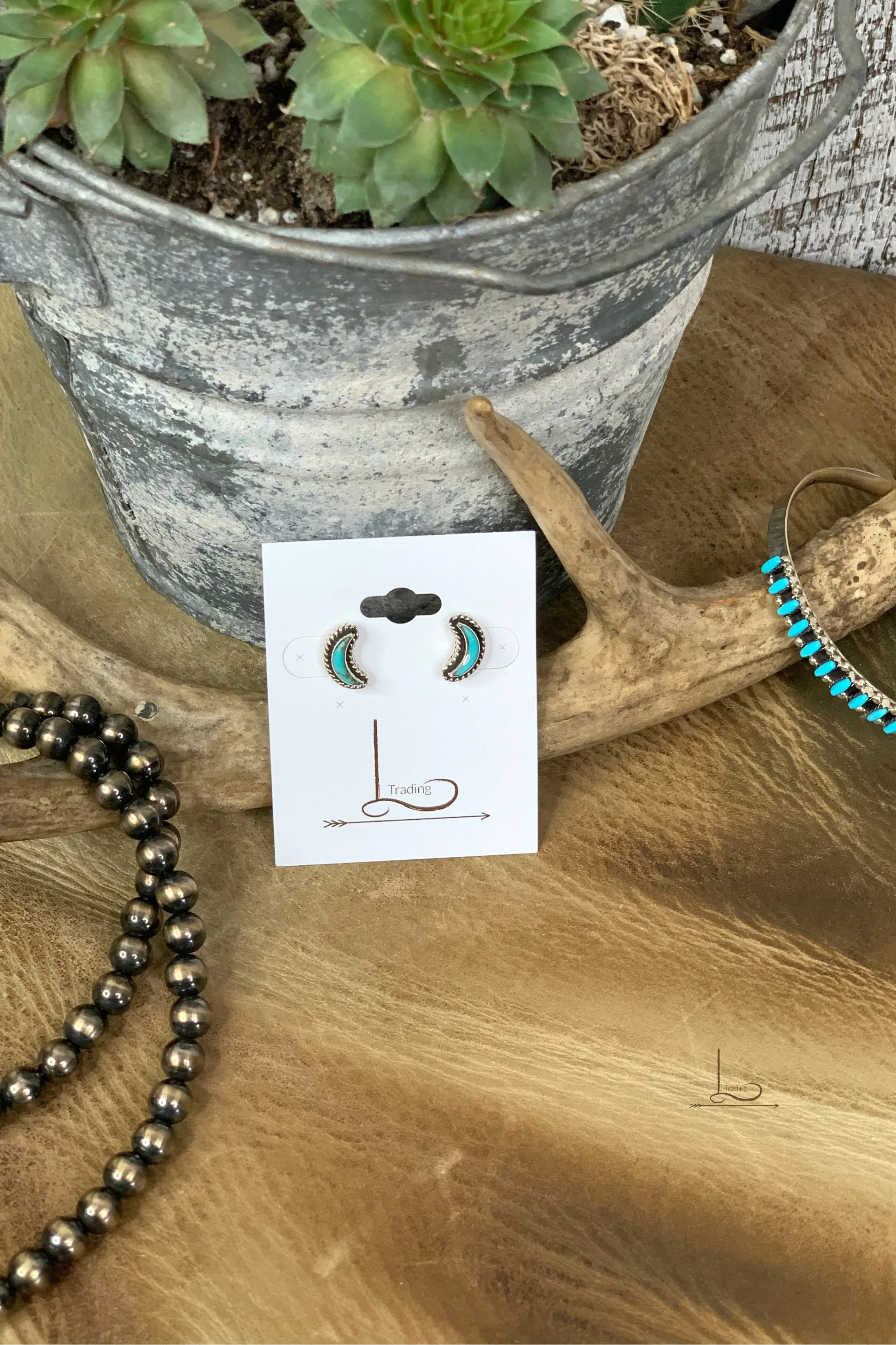 Turquoise Moon Studs
