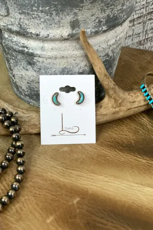 Turquoise Moon Studs