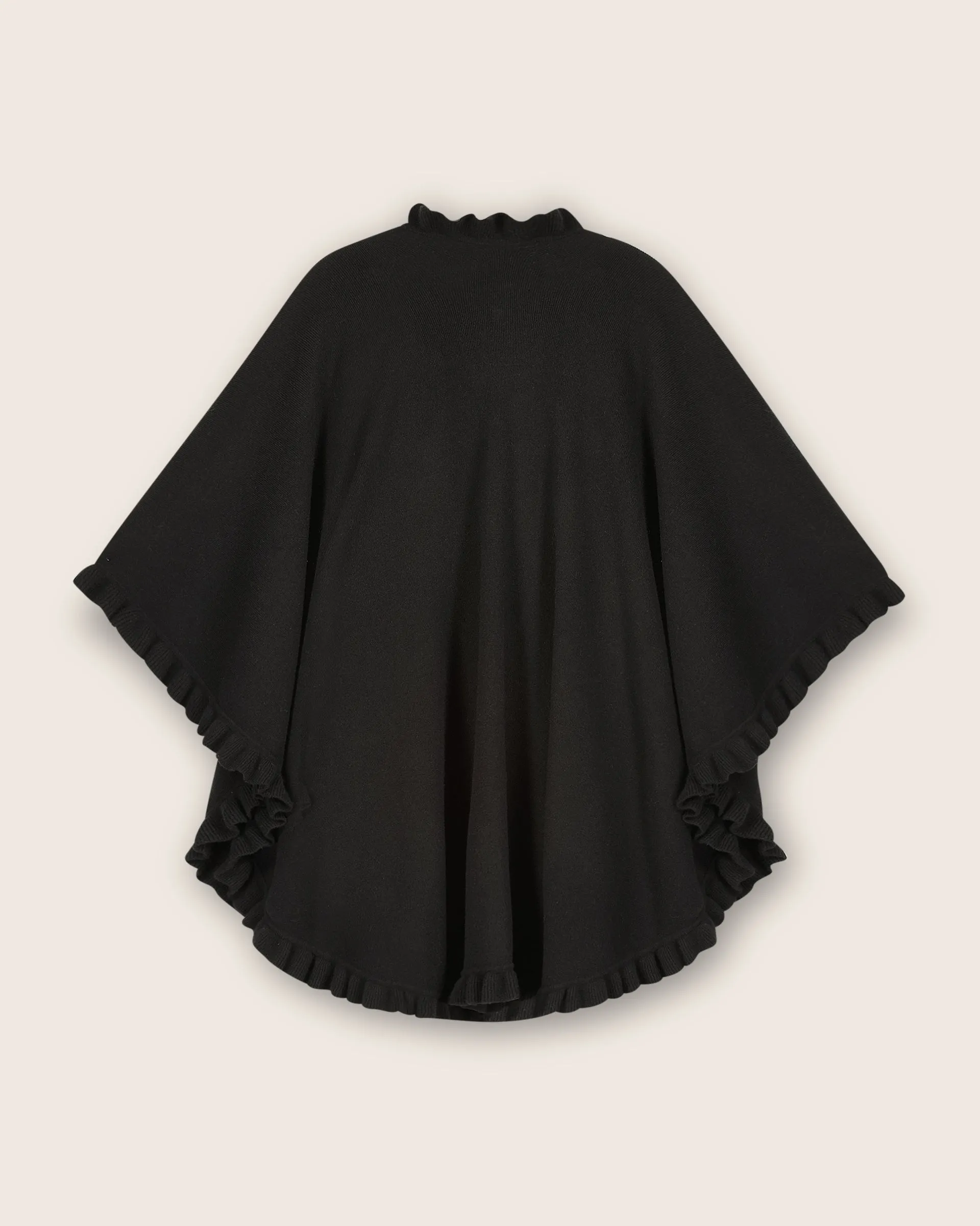 Volant Knitted Cashmere Cape