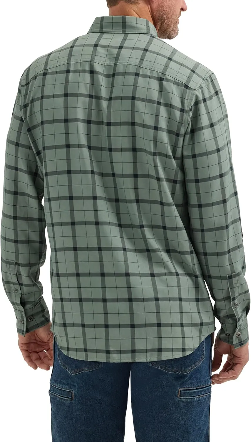 Wrangler Men's Long-Sleeve Technical Button-Down Work Shirt