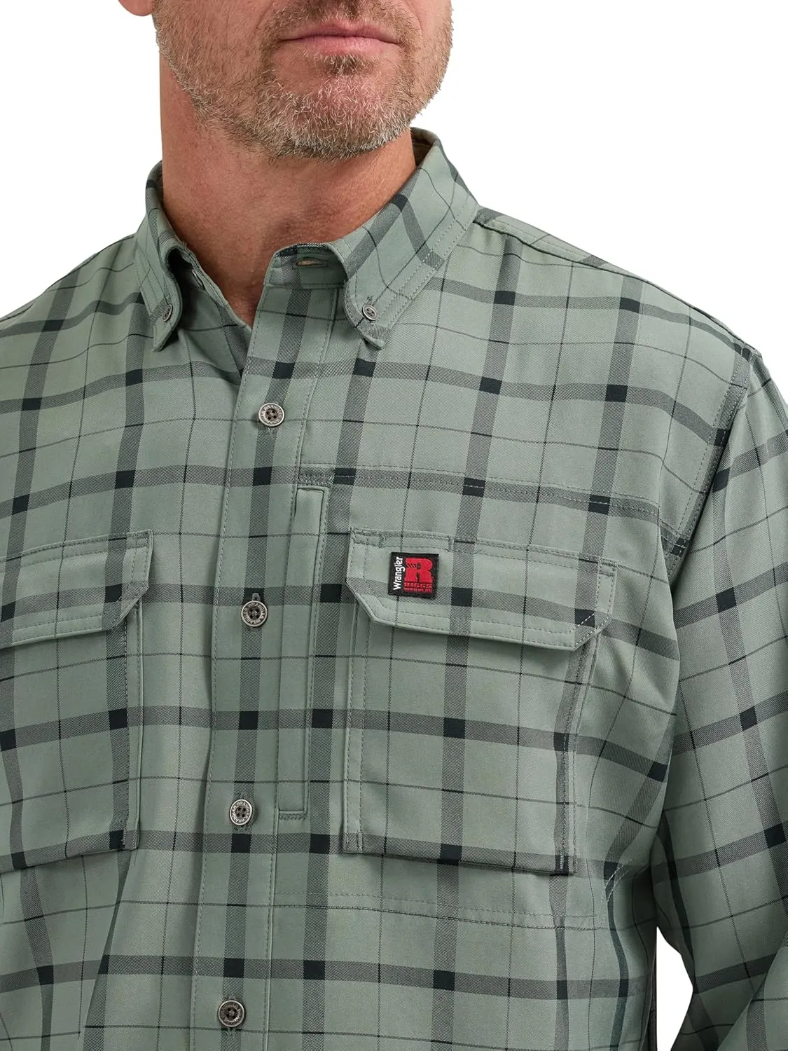 Wrangler Men's Long-Sleeve Technical Button-Down Work Shirt