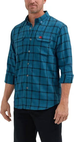 Wrangler Men's Long-Sleeve Technical Button-Down Work Shirt